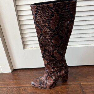 Zara Brown Snakeskin Boots